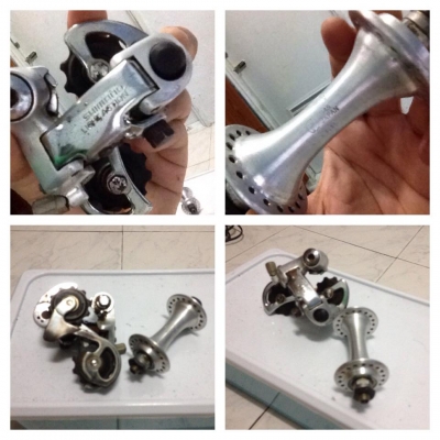 ขายอะไหล่เสือหมอบ 1ตีนผีshimano 2ดุมหน้าsansin 5345japan ราคา1000บาท โทร0924462525โส