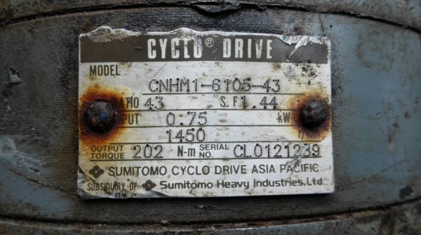 Sale>> มอเตอร์เกียร์ Sumitomo Cyclo Drive 1 HP. 380V. อัตราทด 1:43 วิ่งเงียบ จัดส่งทั่วฟรีทั่วประเทศ!!