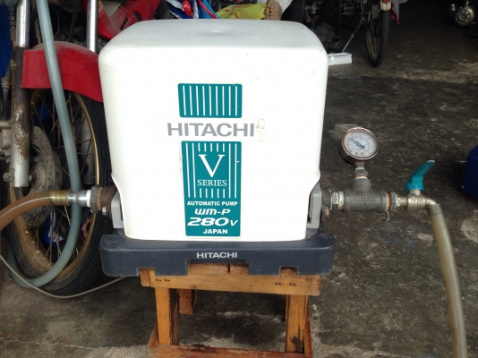 ขายปั้มน้ำอัตโนมัติแรงดันคงที่ Hitachi 200W สภาพดีเดิมๆ วิ่งนิ่ม ตรวจเช็คแรงดันเรียบร้อย พร้อมใช้งาน
