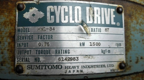 Sale>> มอเตอร์เกียร์ Sumitomo Cyclo Drive 1 HP. 380V. อัตราทด 1:87 เพลาใหญ่ 500 mm. 089-2499-123 นครปฐม