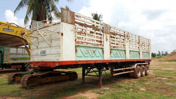 ขายหางเทนเลอร์คอกเกษตรไม่ดั้ม 3 เพลา ยาว 12 เมตร อู่สามมิตร ทะเบียนพร้อมโอน