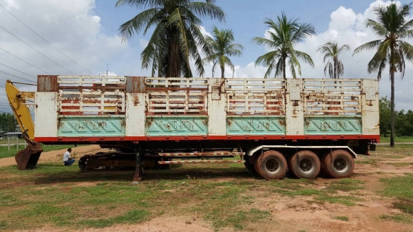 ขายหางเทนเลอร์คอกเกษตรไม่ดั้ม 3 เพลา ยาว 12 เมตร อู่สามมิตร ทะเบียนพร้อมโอน