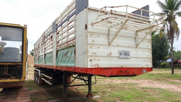 ขายหางเทนเลอร์คอกเกษตรไม่ดั้ม 3 เพลา ยาว 12 เมตร อู่สามมิตร ทะเบียนพร้อมโอน