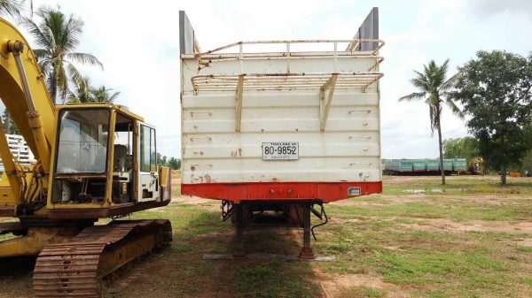 ขายหางเทนเลอร์คอกเกษตรไม่ดั้ม 3 เพลา ยาว 12 เมตร อู่สามมิตร ทะเบียนพร้อมโอน