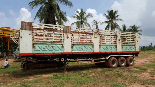 ขายหางเทนเลอร์คอกเกษตรไม่ดั้ม 3 เพลา ยาว 12 เมตร อู่สามมิตร ทะเบียนพร้อมโอน