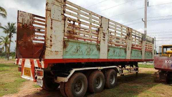 ขายหางเทนเลอร์คอกเกษตรไม่ดั้ม 3 เพลา ยาว 12 เมตร อู่สามมิตร ทะเบียนพร้อมโอน