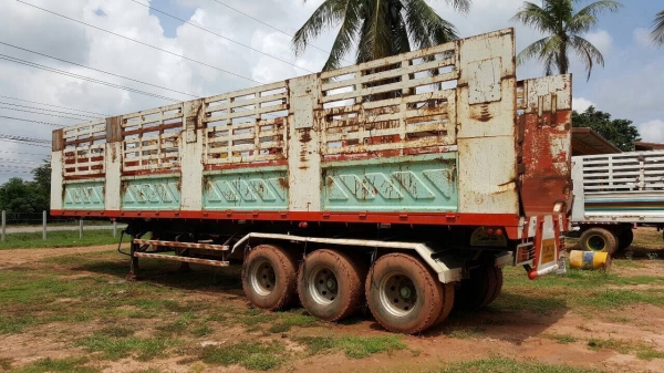 ขายหางเทนเลอร์คอกเกษตรไม่ดั้ม 3 เพลา ยาว 12 เมตร อู่สามมิตร ทะเบียนพร้อมโอน