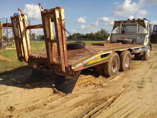 สิบล้อ มิตซู ไอ้หลง 195โบว์ TD 2เพา เทนเลอร์ บรรทุกรถเกียว+แม็คโค120 สภาพดีสวยเดิมๆพร้อมใช้ ทะเบียนพร้อมโอน