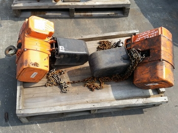 ขาย รอกโซ่ไฟฟ้า รอกไฟฟ้า เก่าญี่ปุ่น HITACHI 1/2 SH2 ขนาด 500 กก ไฟญี่ปุ่น