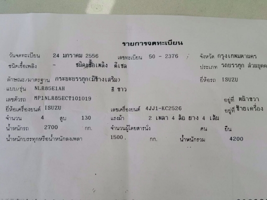 ขายISUZU NLR130 มือเดียวป้ายแดง