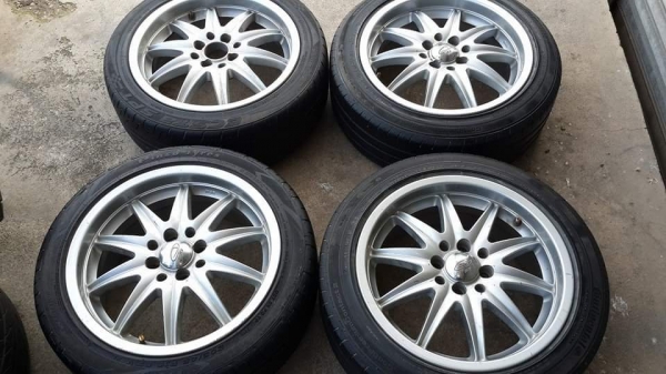 BRM ขอบ 16 4รู100/114 แถมยางครบชุดพร้อมใช้งาน