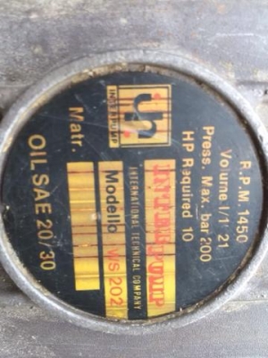 ขายปั๊มน้ำอัดฉีด แรงดันสูง 200 บาร์ ยี่ห้ออินเตอร์ปั๊ม ของประเทศอิตาลี่