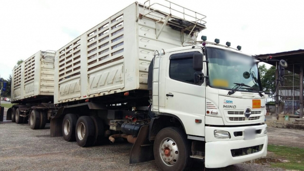 ขายรถพ่วง 22 ล้อ แม่.ลูก กระบะเหล็กคอกเกษตรดั้ม อู่.สามมิตร  HINO 344 ปี.56 รถสวย ราคา.2680000 ต่อรอง สนใจรีบจองด่วน