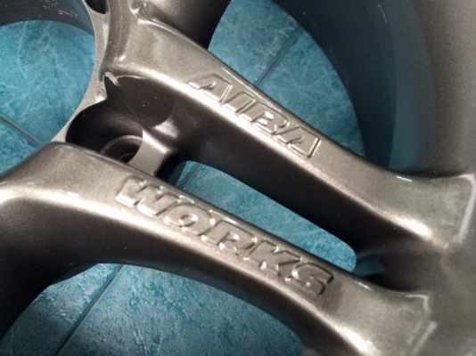 ขายล้อแท้ Aiba works 16x8 off-13 สีเทา-ดำหายาก สภาพสวย 4วง