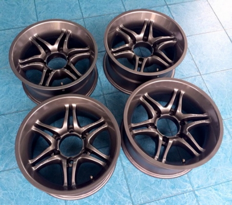 ขายล้อแท้ Aiba works 16x8 off-13 สีเทา-ดำหายาก สภาพสวย 4วง