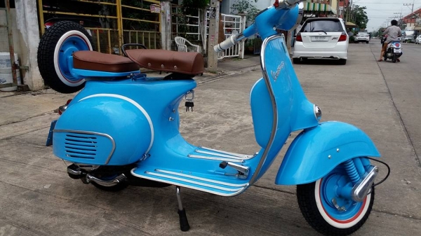 เสร็จเรียบร้อยแล้วครับรถเสี่ยต้า ชลบุรี งดงามตามแบบ รุ่งเจริญ เวสป้า ครับ ขอบคุณเสี่ยต้ามากครับ สั่งประกอบ เวสป้า ทะเบียนจากเราครับ