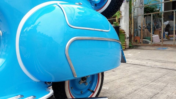 เสร็จเรียบร้อยแล้วครับรถเสี่ยต้า ชลบุรี งดงามตามแบบ รุ่งเจริญ เวสป้า ครับ ขอบคุณเสี่ยต้ามากครับ สั่งประกอบ เวสป้า ทะเบียนจากเราครับ