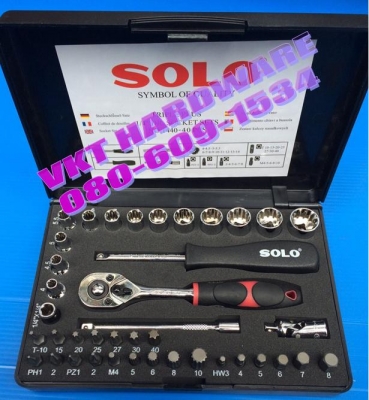 บล็อคชุด 40 ชิ้น ขนาด 2 หุน SOLO ลูกบล็อค 12เหลี่ยม No.1440