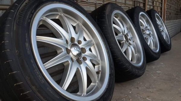 BRM ขอบ 16 4รู100/114 แถมยางครบชุดพร้อมใช้งาน