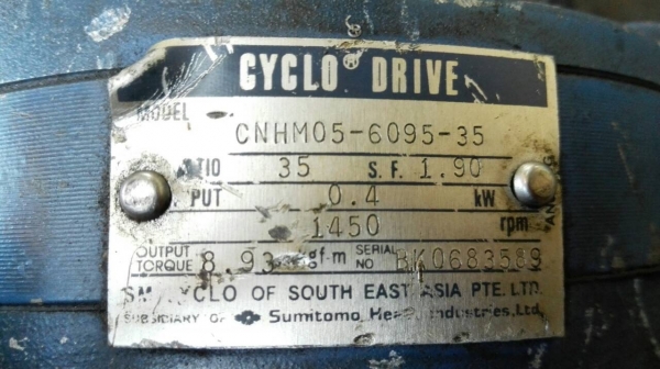 Sale>> มอเตอร์เกียร์ Sumitomo Cyclo Drive 0.5 HP. 380V. อัตราทด 1:35 วิ่งเงียบ 089-2499-123 นครปฐม