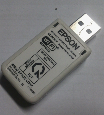 ตัวรับสัญญาณ wireless lan adapter ของเครื่องโปรเจ็คเตอร์ ยี่ห้อ Epson ของใหม่ สภาพสวย ใช้งานปกติ สนใจคุยรายละเอียดกันครับ