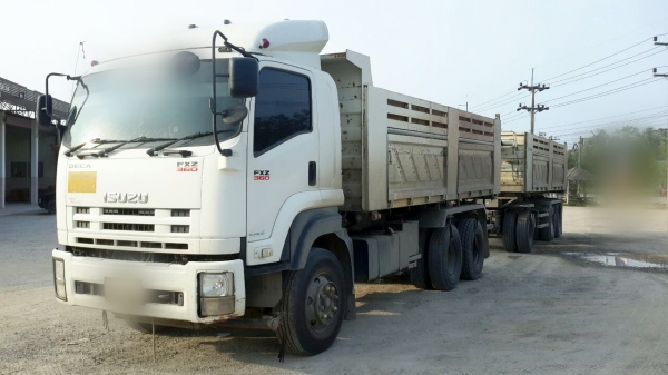Isuzu  fxz360  รถพ่วงดั้มสามเพลาแท้  คุณปุ้ย จ.ลำปางโอนมัดจำมาแล้วคะ  50,000 บาท