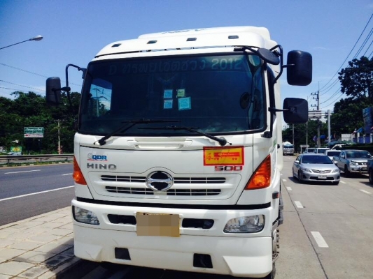 รถสิบล้อหัวลาก+หาง RCK 3 เพลา พื้นเรียบ HIno FM2P 360แรง ปี 55 NGV โรงงานรถพร้อมใช้งาน ยางหน้าใหม่ ยางหลัง80\%