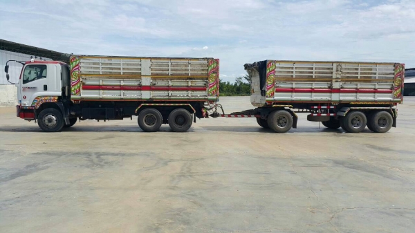 ขายรถบรรทุก 22 ล้อพ่วงแม่ลูกดัมพ์ ISUZU DECA 360 แรงม้าปี 2555 ลูกพ่วง 3 เพลา ราคา 2500000