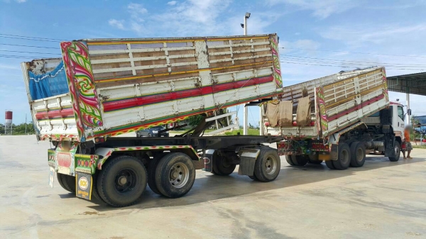 ขายรถบรรทุก 22 ล้อพ่วงแม่ลูกดัมพ์ ISUZU DECA 360 แรงม้าปี 2555 ลูกพ่วง 3 เพลา ราคา 2500000