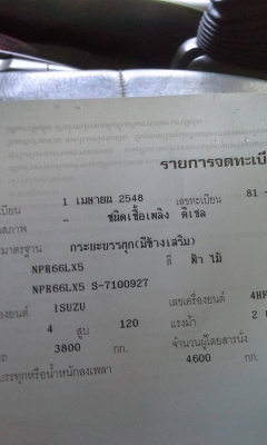 ขายรถบรรทุก 120แรง
