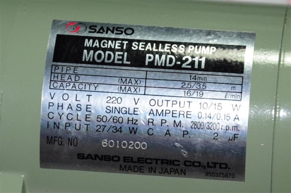 ขายปั้มแม่เหล็ก ( Magnet Pump ) สำหรับเคมีและน้ำทะเล MADE IN JAPAN
