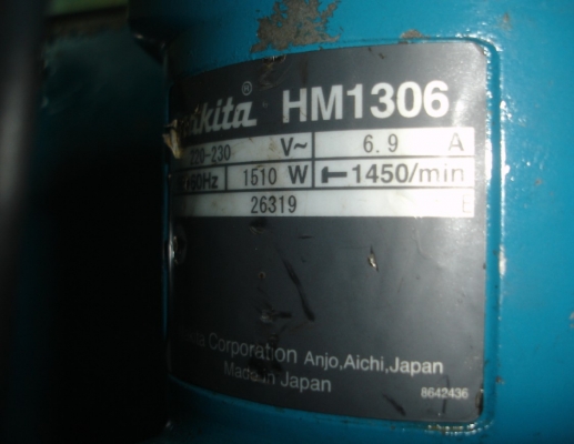 ขายเครื่องสกัดคอนกรีต(สกัดไฟฟ้า) 1510 วัตต์ Makita รุ่น HM1306