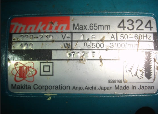 ขายเลื่อยจิ๊กซอว์ Makita รุ่น 4324 ปรับความเร็วได้6ระดับ
