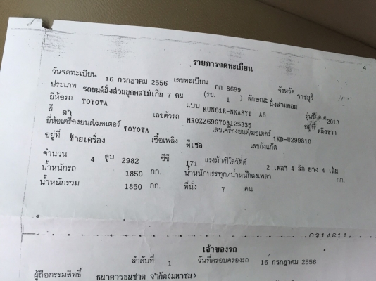 TOYOTA  FORTUNER 3.0 ปี 2513  ขับ 2 ล้อ ราคา  880,000 บาท