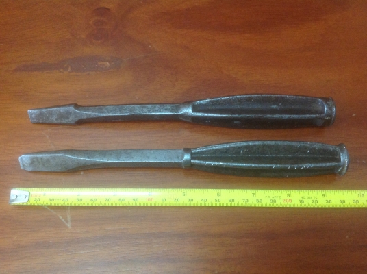 ขายไขควงปากแบนเหล็กโบราณด้ามมะเฟือง Vintage Fairmount &amp; Vintag Buhl ขนาดยาว 9.5" ปากไขควงกว้าง 3/8" และ 1/2"ขายตัวละ