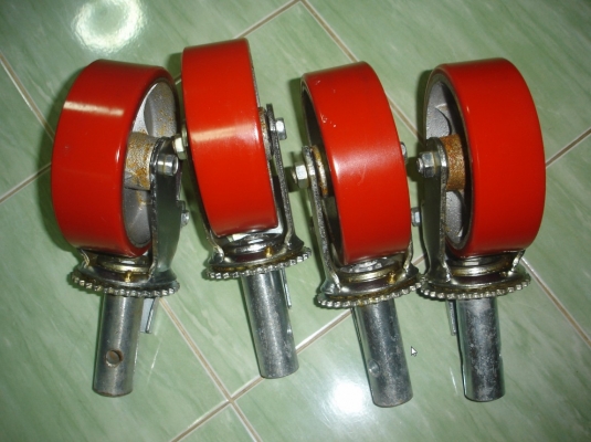 ขายล้อนั่งร้าน ยูริเทรน 6นิ้ว หน้ากว้าง2นิ้ว มีเบรคทั้ง4ล้อ