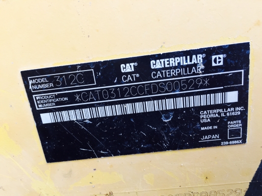 ขายCAT 312C ไมล์12,xxxชม. รถพร้อมใช้งาน