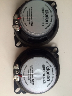 ลำโพง Clarion SRT1033 3ทาง 4นิ้ว 120W กรวยโพลี เสียงกลางแหลมชัด ใส สภาพสวย มือ2 ญี่ปุ่น