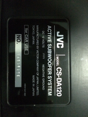 SUB BOX ใต้เบาะ JVC CS-DA120 120W มีเพาเวอร์ในตัว Made in Japan สภาพสวย มือ2 ญี่ปุ่น