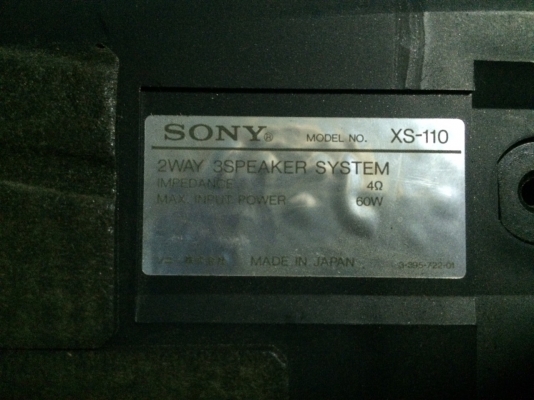 ลำโพงหมอน SONY XS-110 2ทาง 3ลำโพง 60W เสียงเบสนุ่ม กลางแหลมชัด Made in Japan สภาพสวย มือ2 ญี่ปุ่น