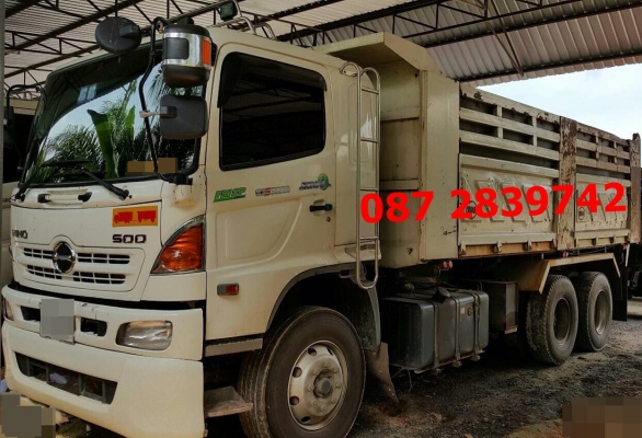 ขายรถดั้มพ์ 10 ล้อ 2 เพลา มีระบบลากจูง HINO 380 แรงม้า ปี 2556