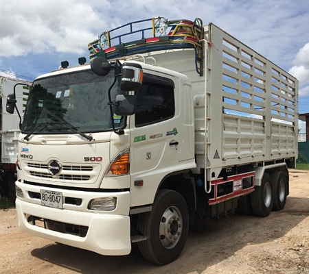 ขายรถพ่วง 22ล้อ HINO 344 ซีรีส์ 500 ปี 56 HiSpeed เบรคลม แม่ดั้มเสรีชัย ลูกไม่ดั้มเสรีชัย ลูกพ่วง3เพลายาว 7เมตร สภาพสวย