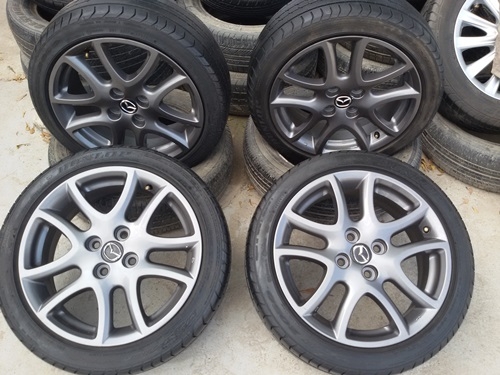 ขายล้อแม็กซ์ Mazda 2 ขอบ16(สีกัล)ยาง195/45/16 ปี 12  4 ล้อ