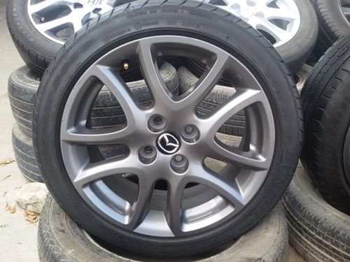 ขายล้อแม็กซ์ Mazda 2 ขอบ16(สีกัล)ยาง195/45/16 ปี 12  4 ล้อ