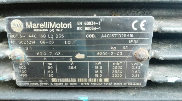 Sale>> ปั้มน้ำหอยโข่ง NOCCHI Made in Italy ขนาด 25 HP. 380V. 2920 RPM. 089-2499-123(Line)