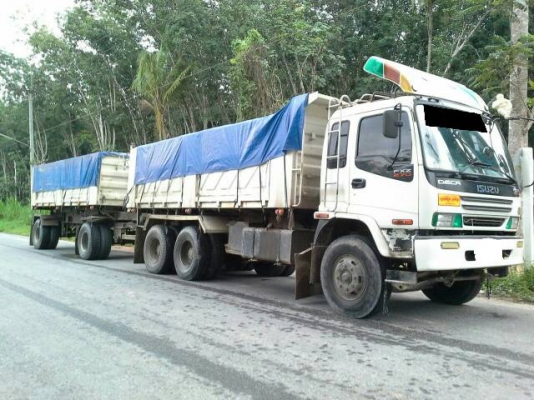 ขายรถบรรทุก 18 ล้อดัมพ์ ISUZU DECA 270 แรงม้าปี 2550 ลูกพ่วงสามมิตร 2 เพลาปี 2555 ราคา 2000000