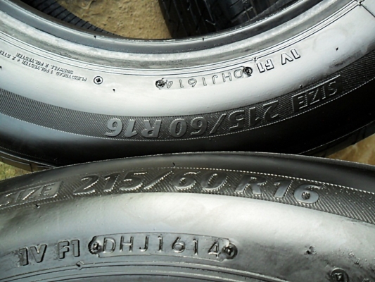 ยางปี14 บริดสโตน215-60-R16 ลงพื้นปลายปี14 เส้นละ900