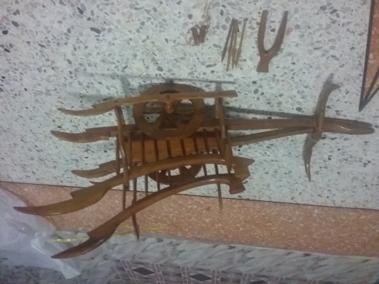 ชุดเกวียนไม้สัก ไม้แกะรูป ชุดตุ๊กตาอินเดีย กล่องไม้โชร์เรือ