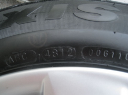 ขายกะทะล้อ  nissan march 14" 4/100 (ชุดที่1)+ฝาครอบ+ยางปี12(081-3747940)