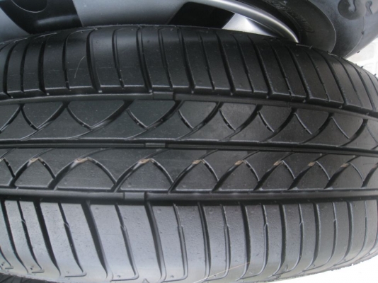 ขายกะทะล้อ  nissan march 14" 4/100 (ชุดที่1)+ฝาครอบ+ยางปี12(081-3747940)